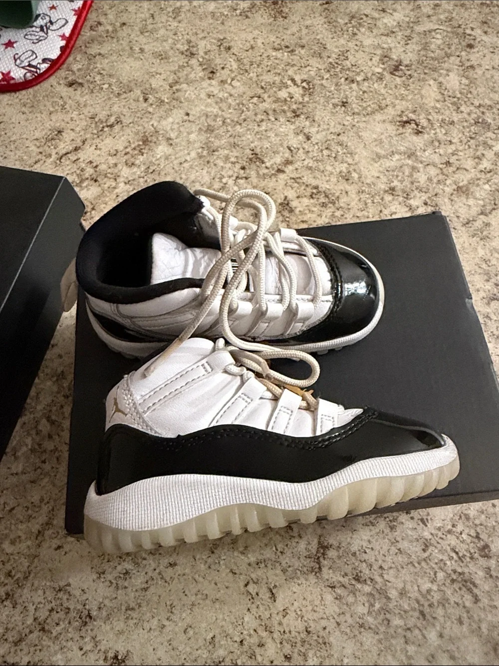 Jordan Baby Walker Shoes in White and Black